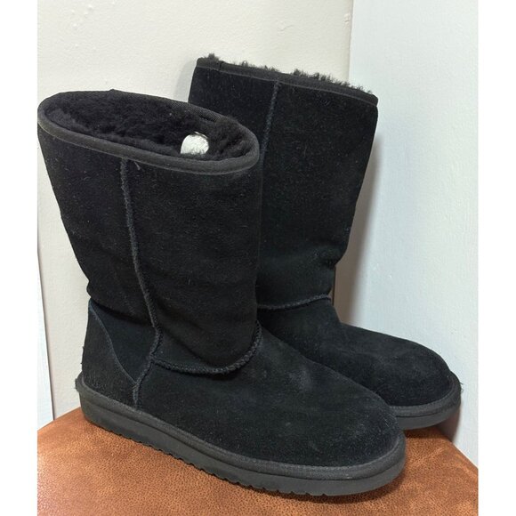 KOOLABURRA BY UGG SUEDE MID-CALF BLACK WINTER BOOTS WOMENS SIZE 9 - Picture 1 of 8
